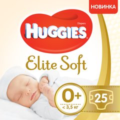 Подгузники Huggies Elite Soft 0+ Conv (до 3.5 кг) 25 шт