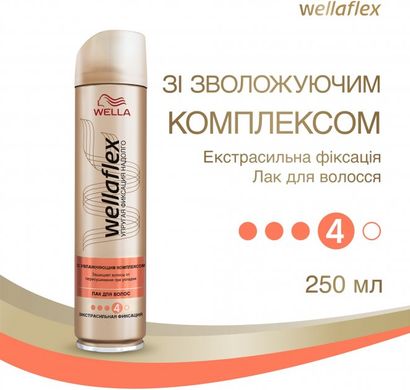 Лак для волосся Wella Wellaflex Зі зволожувальним комплексом Екстрасильна фіксація 250 мл