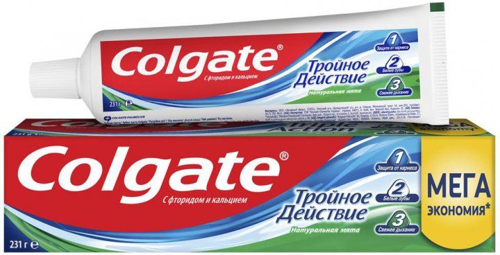 Зубна паста Colgate комплексна Потрійна дія Натуральна м'ята 150 мл