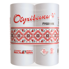 Паперові рушники Обухівські 2 шари 36 відривів 2 рулони