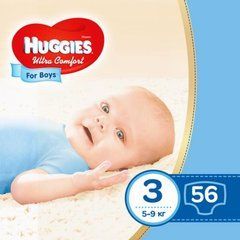 Подгузники Huggies Ultra Comfort 3 Jumbo для мальчиков (5-9 кг) 56 шт