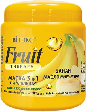 Маска для волосся 3 в 1 Вітэкс Fruit Therapy Банан та олія мурумуру для всіх типів волосся 450 мл