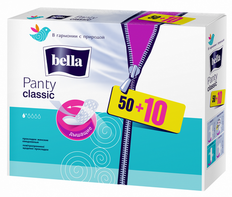 Щоденні гігієнічні прокладки Bella Panty Classic 50+10 шт.