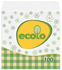 Салфетки Ecolo Белые 1 слой 24х24 см 100 шт