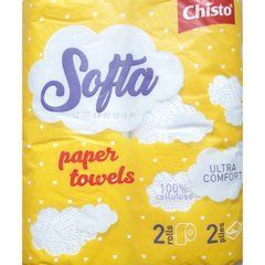 Бумажные полотенца Chisto Softa Целлюлозные 2-х слойные 2 шт