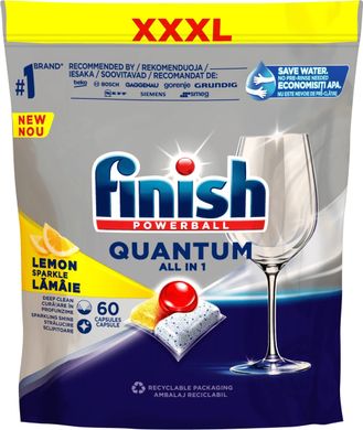 Таблетки для посудомийних машин Finish Quantum Max Лимон 60 шт