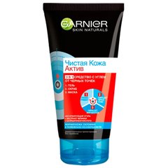 Гель для умывания, скраб, маска для лица Garnier Skin Naturals Чистая Кожа Актив очищение 150 мл