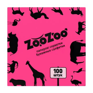 Серветки столові ZooZoo одношарові рожеві 24x23 см 100 шт.