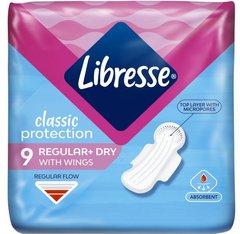 Гігієнічні прокладки Libresse Classic Protection Regular Dry Поверхня сіточка 9 шт