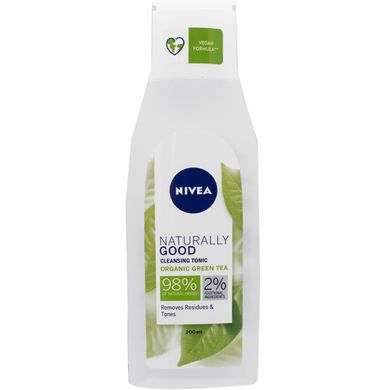 Тонік для очищення Nivea Naturally Good для обличчя з екстрактом зеленого чаю 200 мл