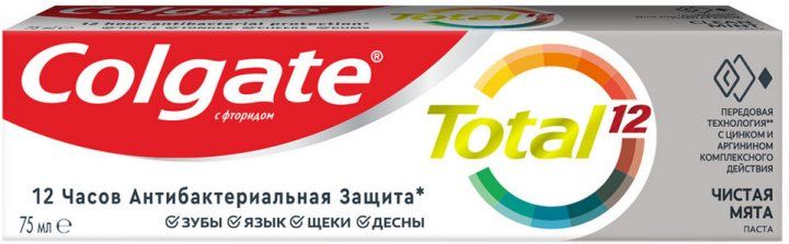 Комплексна зубна паста Colgate Total 12 Чиста м'ята Антибактеріальна 75 мл