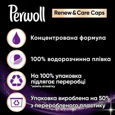 Капсулы для стирки Perwoll для темных и черных вещей 10 шт