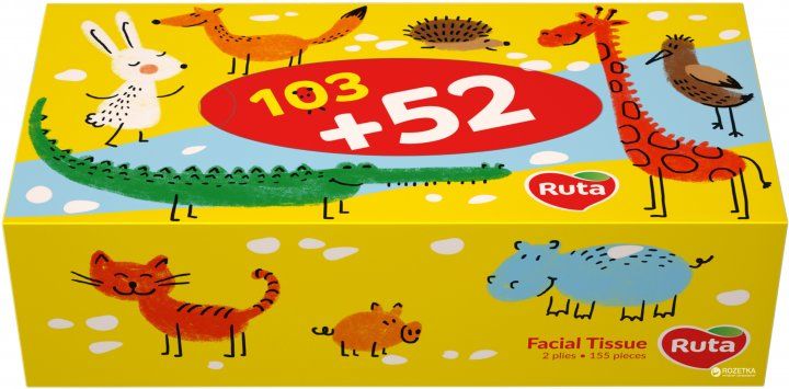 Салфетки косметические Ruta Kids 2 слоя 155 листов