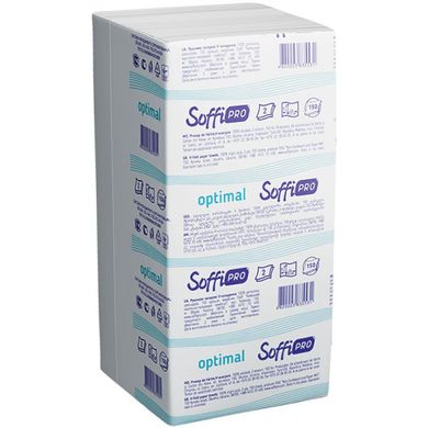 Двухслойные бумажные полотенца SoffiPro Optimal V-сложения, 150 шт