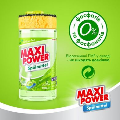 Засіб для миття посуду Maxi Power Зелений чай 1 л