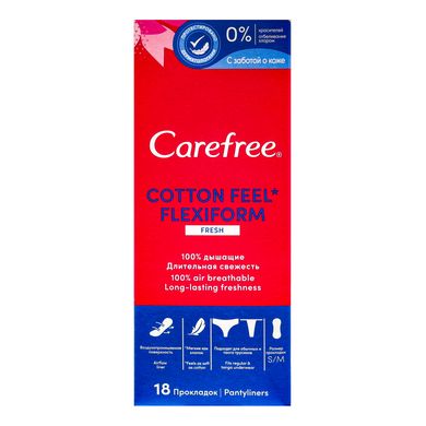 Прокладки щоденні Carefree Fresh Cotton Feel Flexiform 18 шт