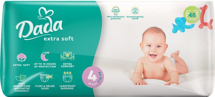 Підгузки для дітей Dada Extra Soft 4 7-18 кг 46 шт