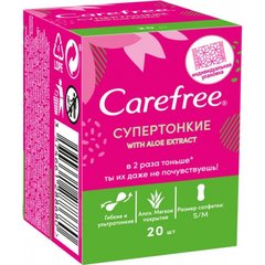 Щоденні прокладки Carefree With Aloe extract 20 шт