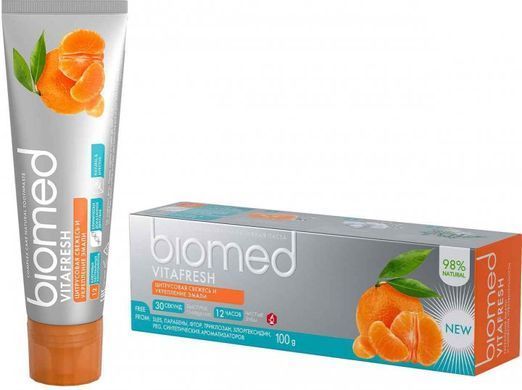 Зубна паста BioMed Vitafresh Антибактеріальна для свіжості дихання і зміцнення емалі Цитрус 100 мл