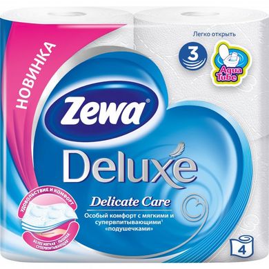 Туалетний папір Zewa Deluxe Delicate Care (білий) 4 рулони, 3 шари