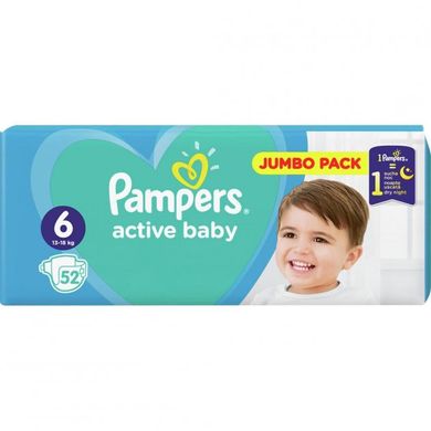 Підгузки Pampers Active Baby 6 Extra Large (13-18 кг) 52 шт