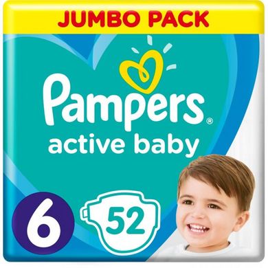 Подгузники Pampers Active Baby 6 Extra Large (13-18 кг) 52 шт