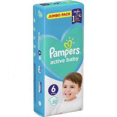 Подгузники Pampers Active Baby 6 Extra Large (13-18 кг) 52 шт