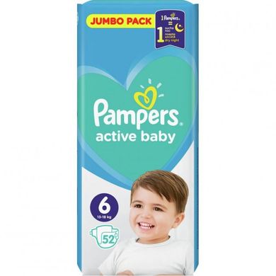 Подгузники Pampers Active Baby 6 Extra Large (13-18 кг) 52 шт