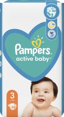 Подгузники Pampers Active Baby 3 Midi (6-10 кг) 58 шт