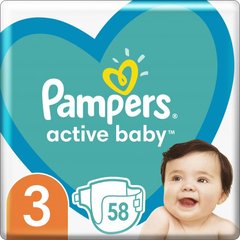 Подгузники Pampers Active Baby 3 Midi (6-10 кг) 58 шт