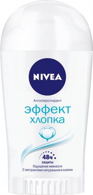 Антиперспирант Nivea Эффект Хлопка с экстрактом хлопка твердый 40 мл