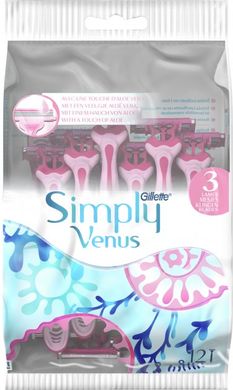 Одноразові станки для гоління (Бритви) жіночі Simply Venus 3 12 шт..