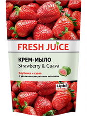 Крем-мыло Fresh Juice Клубника и гуава с увлажняющим рисовым молочком 460 мл