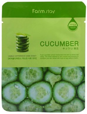 Тонізуюча тканинна маска для обличчя FarmStay Visible Difference Mask Sheet Cucumber 23 мл