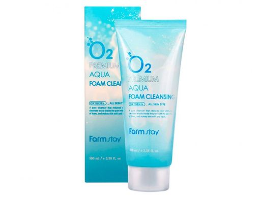 Кислородная пенка для лица FarmStay O2 Premium Aqua Foam Cleansing 100 мл