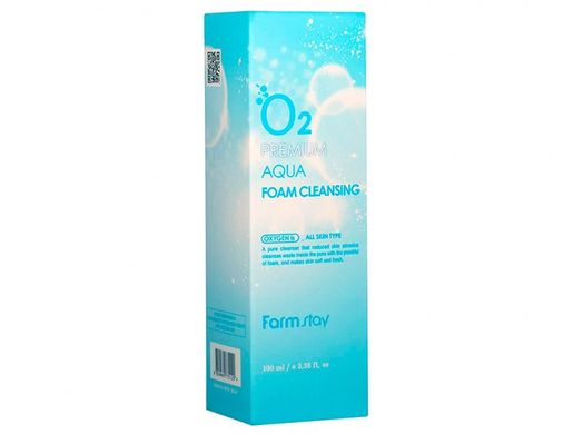 Киснева пінка для обличчя FarmStay O2 Aqua Premium Cleansing Foam 100 мл