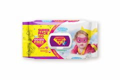 Влажные салфетки Super Baby Ромашка и Алоэ 120 шт