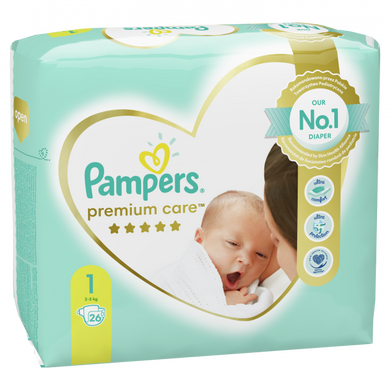 Підгузки Pampers Premium Care 1 (2-5 кг) 26 шт