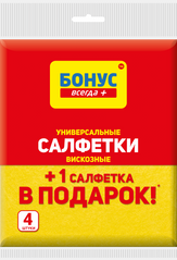 Серветки Бонус універсальні віскозні 4 шт.