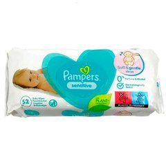 Детские влажные салфетки Pampers Sensitive 52 шт