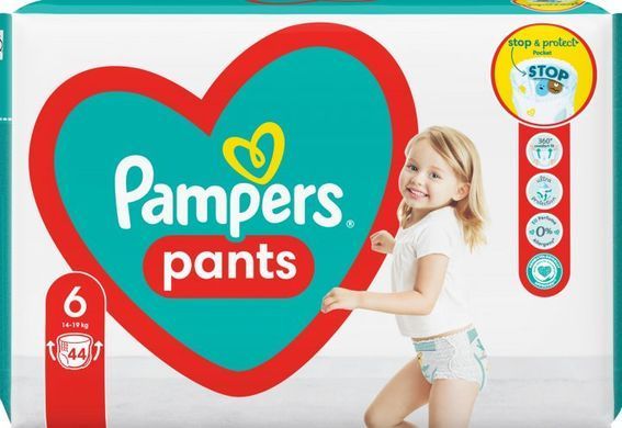 Подгузники-трусики Pampers Pants Размер 6 (14-19 кг) 44 шт
