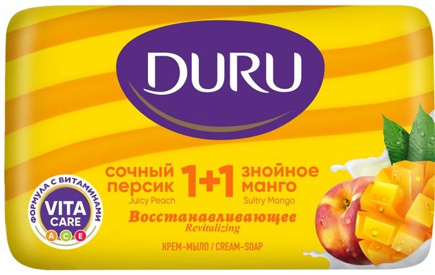 Мыло Duru 1+1 Сочный персик и знойне манго 80 г