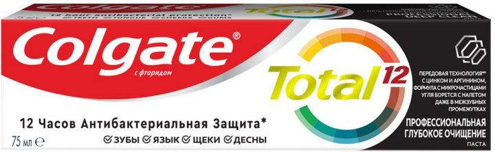 Зубная паста антибактериальная Colgate Total 12 Глубокое очищение 75 мл