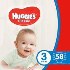 Підгузки Huggies Classic 3 Jumbo (4-9 кг) 58 шт