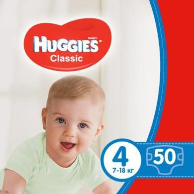 Подгузники Huggies Classic 4 Jumbo (7-16 кг) 50 шт