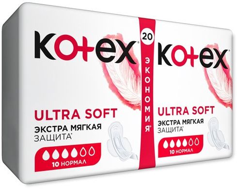 Гигиенические прокладки Кotex Ultra Soft Normal Duo 20 шт.