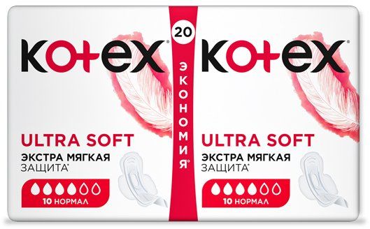 Гигиенические прокладки Кotex Ultra Soft Normal Duo 20 шт.