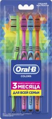 Семейный набор зубных щеток Oral-B Color Collection Средней жесткости 4 шт.