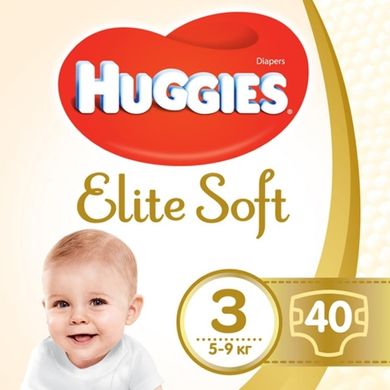 Підгузки Huggies Elite Soft 3 (5-9 кг) 40 шт