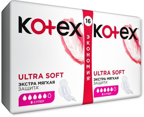 Гигиенические прокладки Кotex Ultra Soft Super Duo 16 шт.